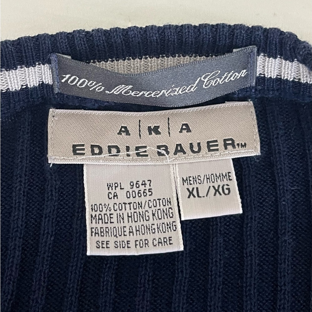 Eddie Bauer Men's Deep Blue Crewneck Sweater - Picture 3 of 5
